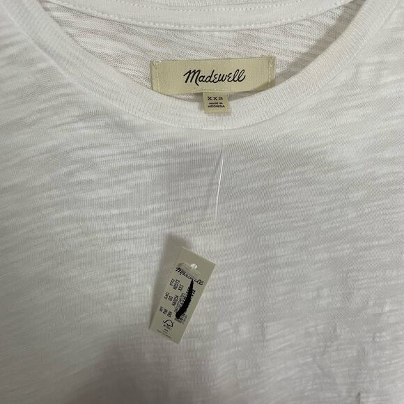 Madewell Slub Crewneck Cotton Casual Muscle Tee US Women's XXS New - Picture 6 of 7